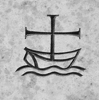 Foto: St. Annakerk Augsburg. Een algemeen symbool van oecumene, symboliseert de christelijke kerk als een kruis afgebeeld als de mast op een boot op zee.